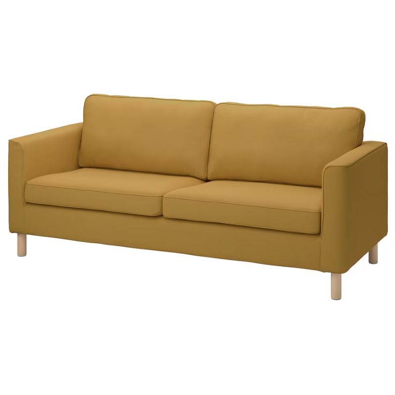 PÄRUP Cover for 3-seat sofa, Vissle yellow-brown