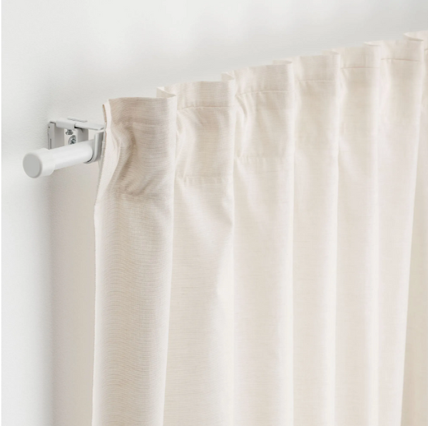 BEKRÄFTA curtain rod set, white, 120-210 cm 19 mm