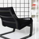 POANG Armchair frame with low back, black-brown / POANG cushion, vissle black