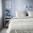 BREDVECKLARE Duvet cover and pillowcase, white blue/check, 150x200/50x60 cm