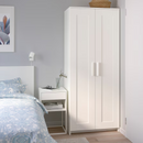 BRIMNES Wardrobe with 2 doors, white, 78x190 cm