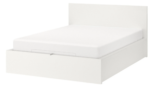 MALM double bed base, white, 180x200 cm, with base