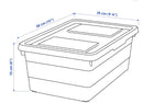 SOCKERBIT Box with lid, white, 38x25x15 cm