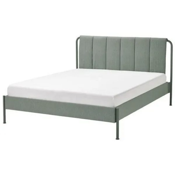 TÄLLÅSEN double bed, grey-green, 160x200 cm/LUROY/SKORVA