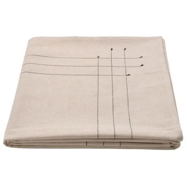 VÅRARV tablecloth, natural-dark gray, 145x240 cm