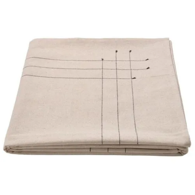 VÅRARV tablecloth, natural-dark gray, 145x240 cm