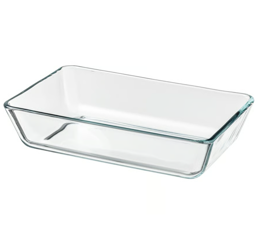 MIXTUR Oven/serving dish, clear glass, 27x18 cm