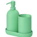 GANSJÖN 3-piece bathroom set, light green