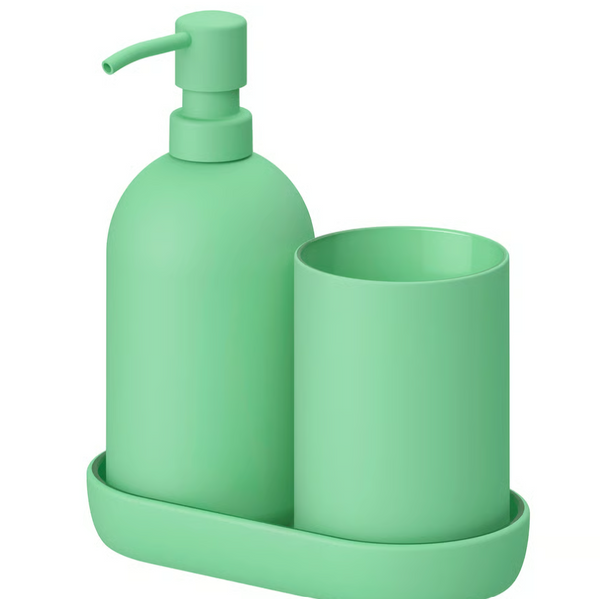 GANSJÖN 3-piece bathroom set, light green