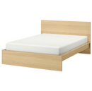 MALM Bed frame, high, white stained oak veneer, 140x200 cm/LUROY/SKORVA