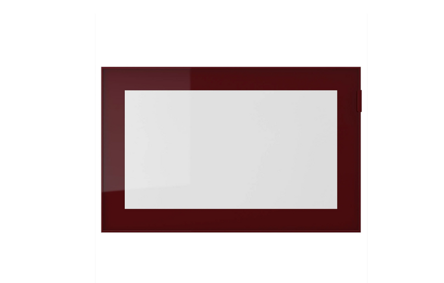 GLASSVIK door,drawer front, dark red/brown/transparent glass, 60x38 cm