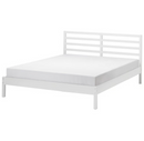 TARVA Bed frame, white stained, 140x200 cm / LINDBÅDEN Slatted bed base, pine, 70x200 cm