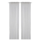 BYMOTT background curtain, 1 pair, white/light grey striped, 120x300 cm