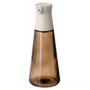HALVTOM Bottle with pour spout, glass/brown, 19 cm