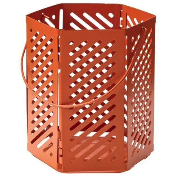 VÅRSYREN lantern, brown-orange, 12 cm