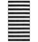 ELSYSTEM Rug, low pile, black/white/stripe, 80x150 cm