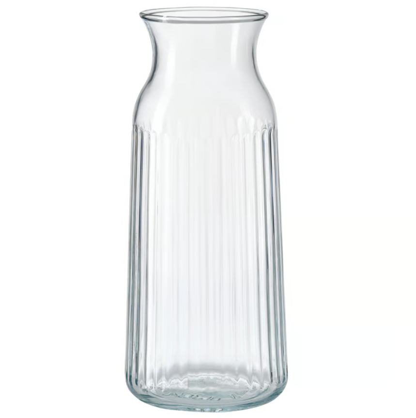 VARDAGEN Carafe, clear glass/patterned, 1.0 l