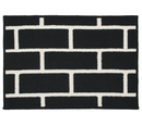 VANDPLATS Door mat, black/brick pattern, 40x60 cm