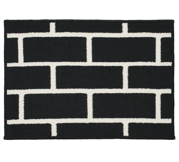 VANDPLATS Door mat, black/brick pattern, 40x60 cm