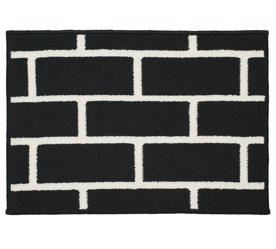 VANDPLATS Door mat, black/brick pattern, 40x60 cm