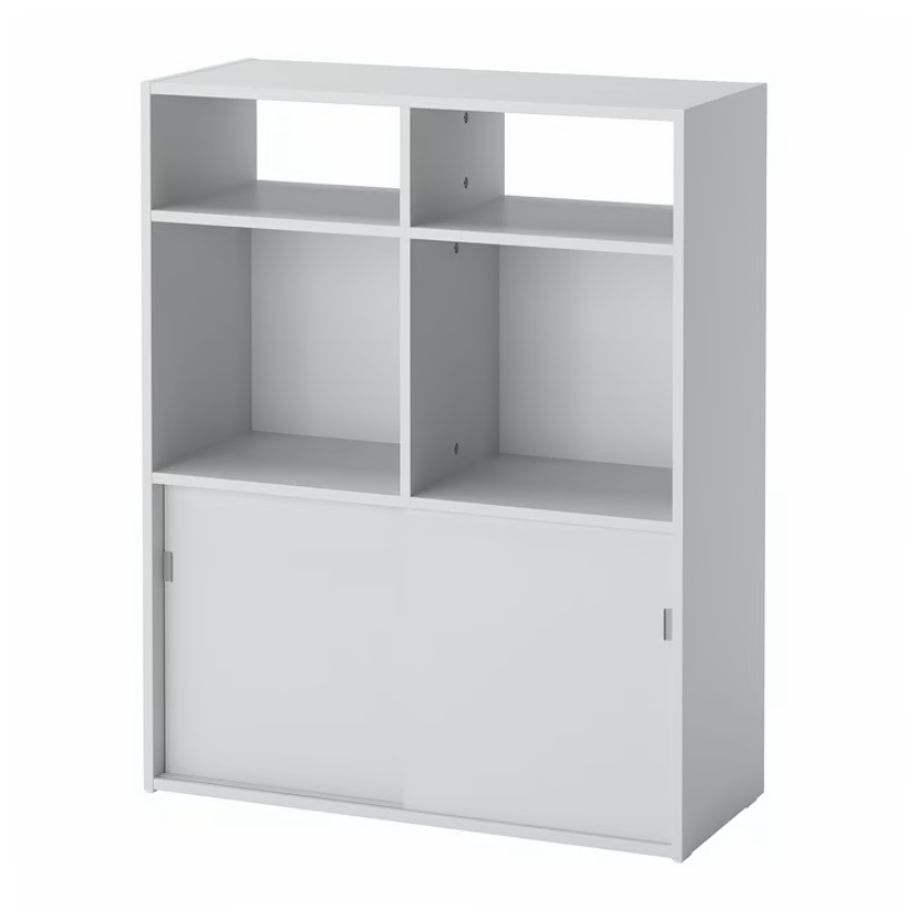 SPIKSMED Open shelf unit, light gray,77x96x32 cm