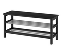 TJUSIG Bench with shoe storage, black, 108x34x50 cm