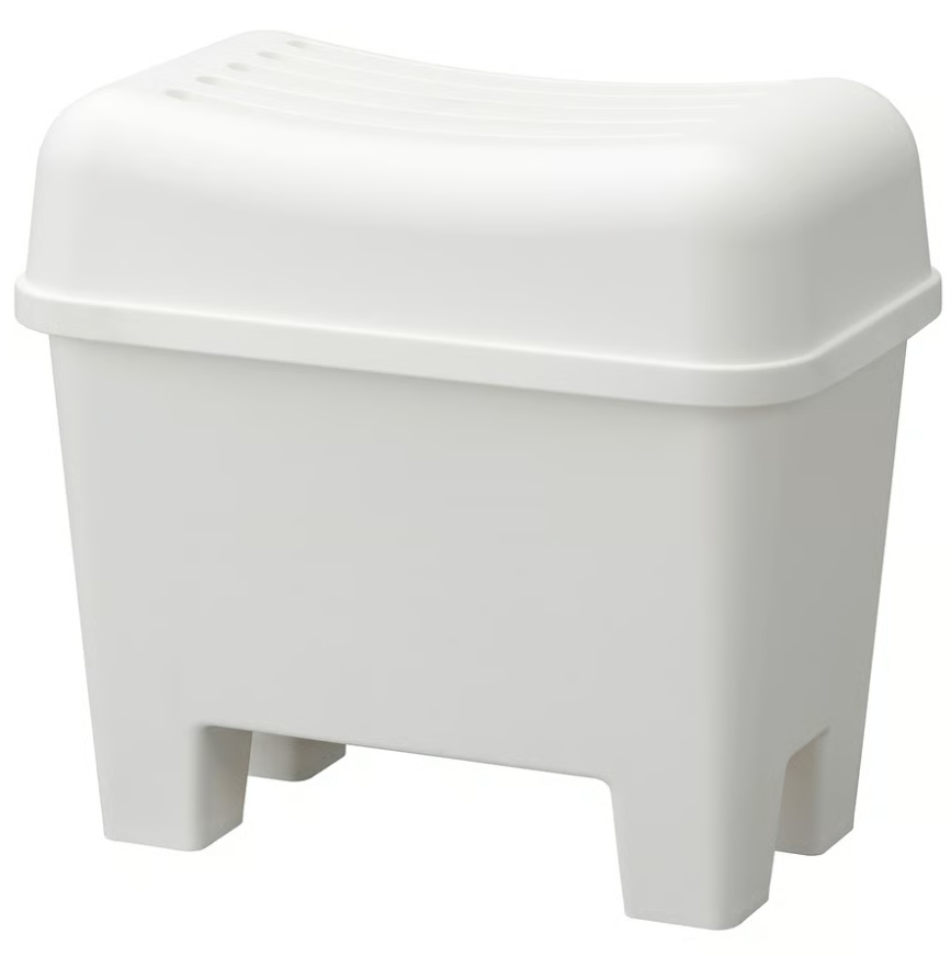 BURSJÖN Stool with storage, white