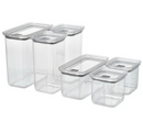 KORALLVIPPA Dry food jar with lid, set of 6, transparent