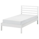 TARVA Bed frame, white stained, 90x200 cm / LURÖY Slatted bed base, 90x200 cm