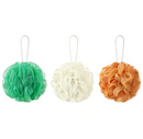 ABYAN Body puff, set of 3, orange/green/white