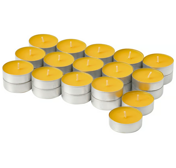 SVARTOXBÄR Scented tealight, Mimosa/yellow, 3.5 hr
