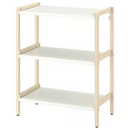 EKENABBEN Open shelving unit, aspen/white, 70x34x86 cm