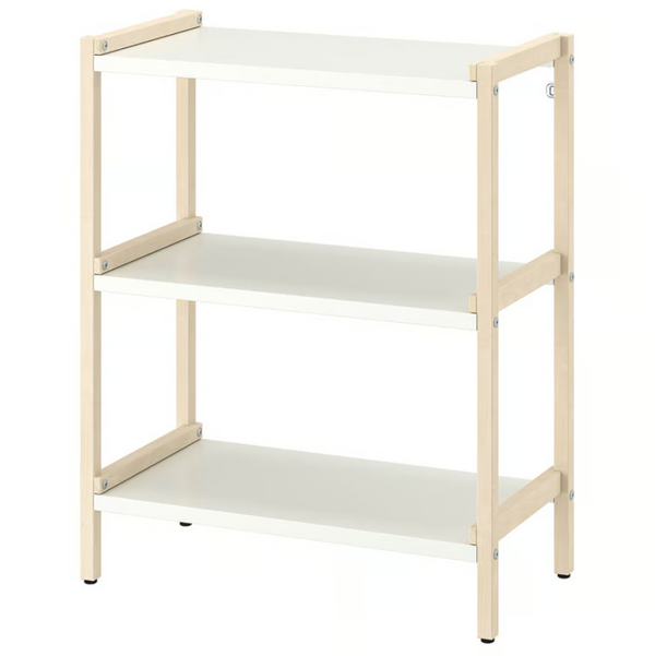 EKENABBEN Open shelving unit, aspen/white, 70x34x86 cm