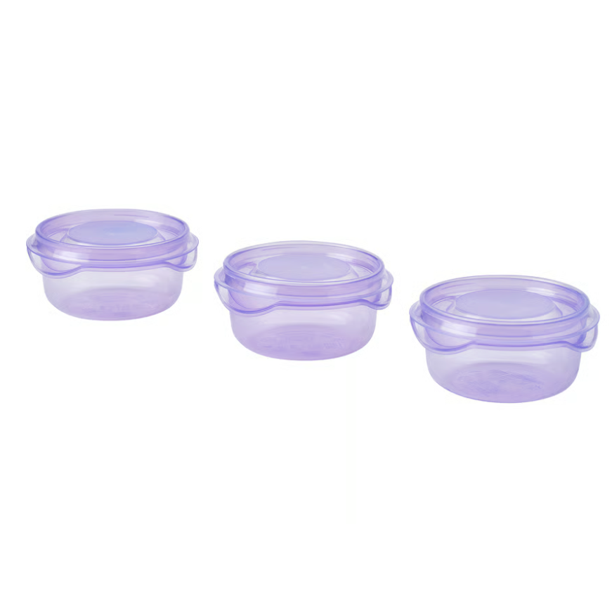 PRUTA Food container with lid, lilac, 70 ml