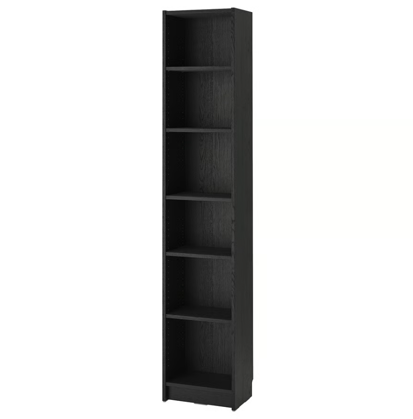 BILLY Bookcase, black oak effect, 40x28x202 cm