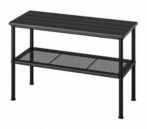 NIPÅSEN Bench with shoe storage, black, 79x35x52 cm
