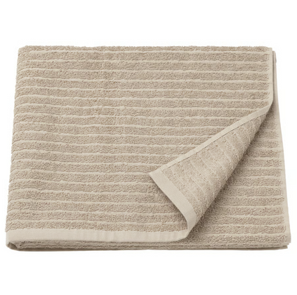 VÅGSJÖN Bath towel, light beige, 70x140 cm