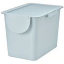 TRÖSKNING Bin with lid, light grey-blue, 25 l