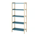 EKENABBEN Open shelving unit, aspen/blue, 70x34x154 cm