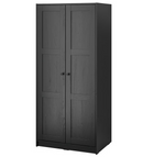 RAKKESTAD Wardrobe with 2 doors, black-brown, 79x176 cm