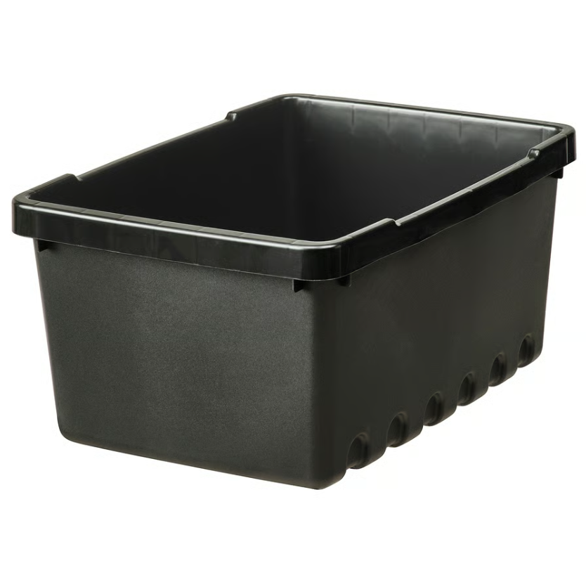UPPSNOFSAD Storage box, black, 25x17x12 cm/3.5 l / UPPSNOFSAD Lid, black, 25x17 cm