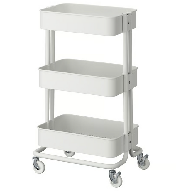 RÅSKOG Trolley, white, 35x45x77 cm