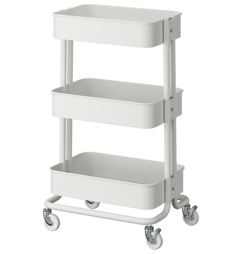 RÅSKOG Trolley, white, 35x45x77 cm