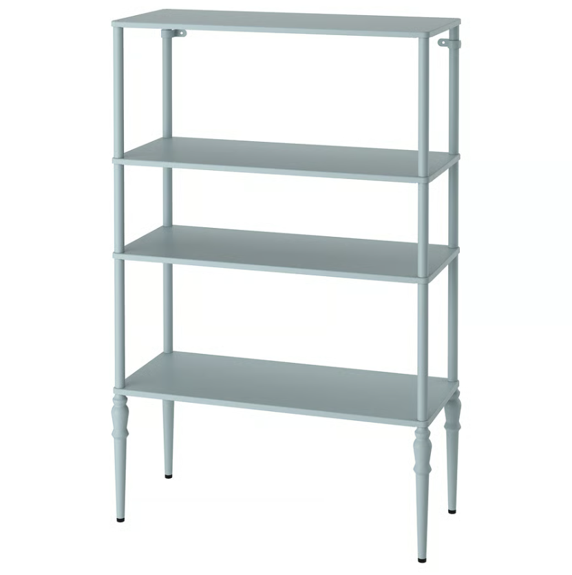 SÅGMÄSTARE Shelving unit, light grey-blue, 83x36x128 cm