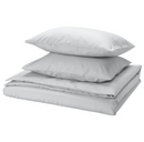 PILTANDVINGE Duvet cover and 2 pillowcases, grey, 200x200/50x60 cm