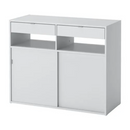 SPIKSMED sliding door-cabinet , light grey, 97x40x79 cm