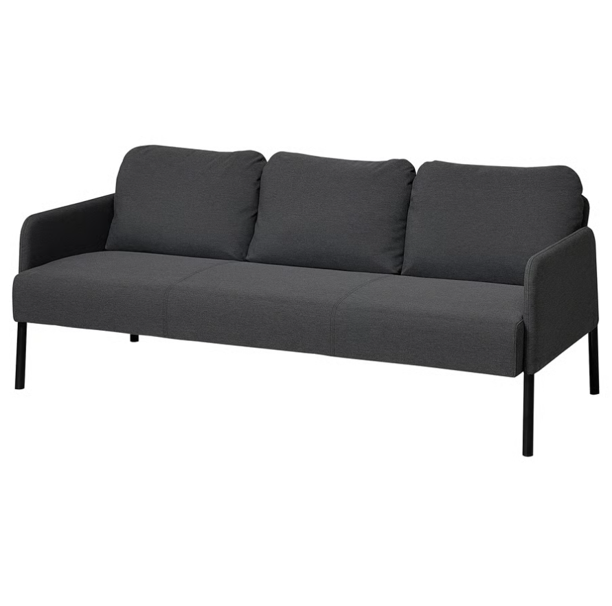 GLOSTAD 3-seat sofa, Knisa dark grey
