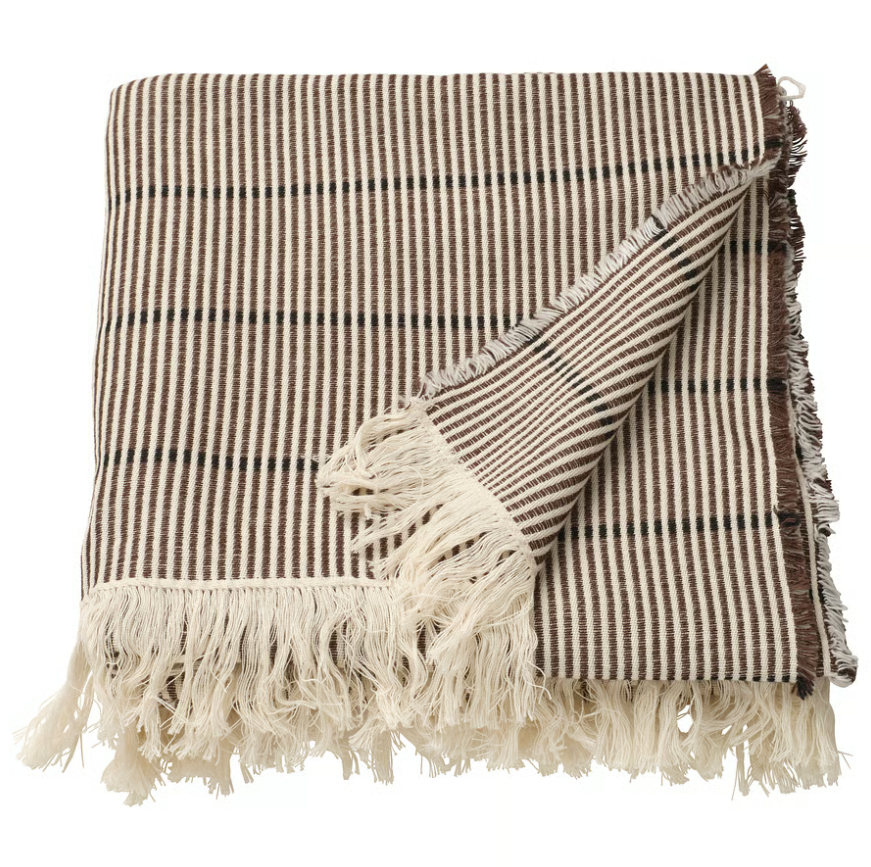 LAPPKATTFOT Throw, brown/black, 130x170 cm