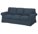 EKTORP Three-seat sofa frame/EKTORP Cover for 3-seat sofa, Kilanda dark blue