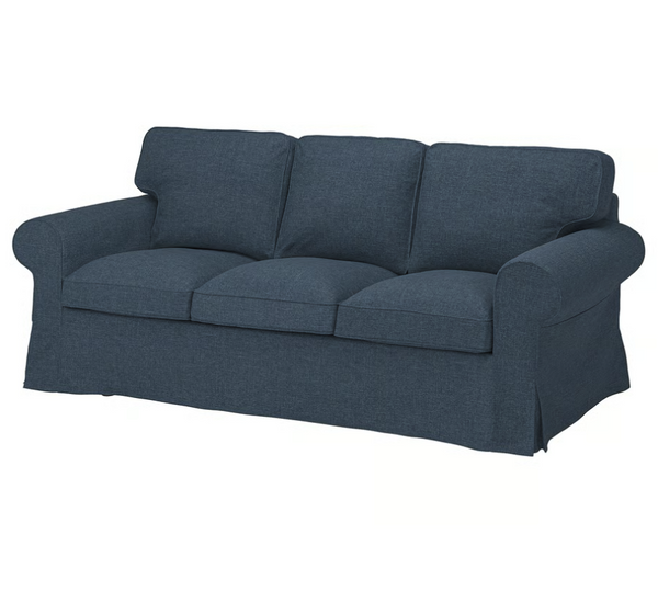 EKTORP Three-seat sofa frame/EKTORP Cover for 3-seat sofa, Kilanda dark blue